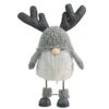 Northlight 15" Grey Bouncy Gnome With Antlers Tabletop Christmas Decoration