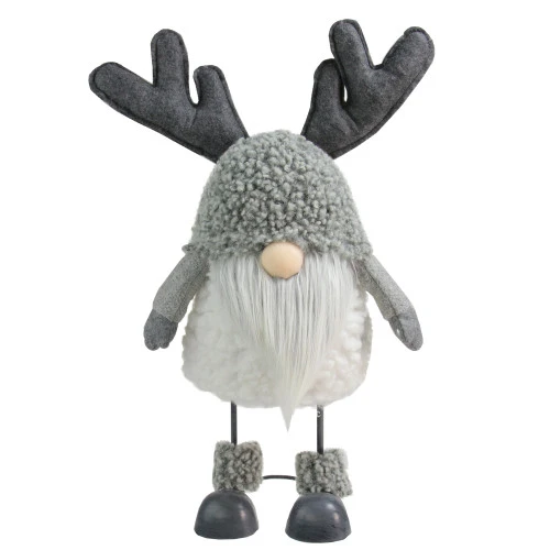 Northlight 15" Grey Bouncy Gnome With Antlers Tabletop Christmas Decoration 1 Northlight 15" Grey Bouncy Gnome With Antlers Tabletop Christmas Decoration