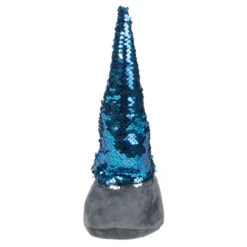 Northlight 13.5" Gray Standing Christmas Gnome Decoration With Blue Flip Sequin Hat -Christmas Decoration Store northlight am87033 2 09050.1599700431