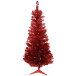 Northlight 4' Pre-Lit Slim Red Artificial Christmas Tree - Clear Lights -Christmas Decoration Store northlight b83508 1 76409.1611155805