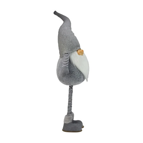 Northlight 42" Gray And White Adjustable Height Chubby Smirking Gnome 3 Northlight 42" Gray And White Adjustable Height Chubby Smirking Gnome - Image 3
