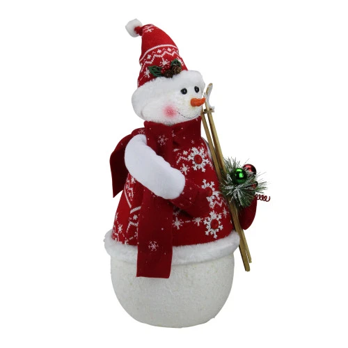 Northlight 20" Red And White Sparkling Snowman Christmas Figurine 2 Northlight 20" Red And White Sparkling Snowman Christmas Figurine - Image 2