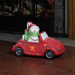 Northlight Pre-Lit LED Joyful Snowman Driving A Red Beetle Star Car Tabletop Decor -Christmas Decoration Store northlight cb18805 styled 93925.1587644957