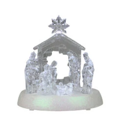 Northlight 7.75" LED Holy Family In Stable Christmas Nativity Scene Tabletop Decoration - 31601372