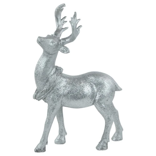 Northlight 10.75" Silver Reindeer Glittered Christmas Tabletop Decoration 1 Northlight 10.75" Silver Reindeer Glittered Christmas Tabletop Decoration
