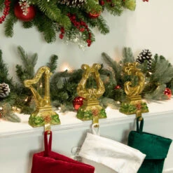 Northlight Set Of 3 Glittered Gold Harp Christmas Stocking Holders 7" -Christmas Decoration Store northlight dw15126 styled20copy 33260.1691247509