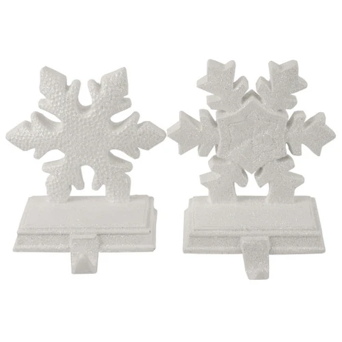 Northlight Set Of 2 White Glittered Snowflake Christmas Stocking Holder 6.5” 1 Northlight Set Of 2 White Glittered Snowflake Christmas Stocking Holder 6.5”