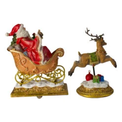 Northlight Set Of 2 Gold Santa And Reindeer Glittered Christmas Stocking Holders 9.5” -Christmas Decoration Store northlight dw15133 2 24418.1587644175