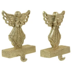 Northlight Set Of 2 Gold Angel Glittered Christmas Stocking Holders 5.5" 11 Northlight Set Of 2 Gold Angel Glittered Christmas Stocking Holders 5.5" -Christmas Decoration Store northlight dw15138 2new 98783.1691247511