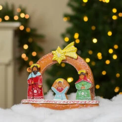 Northlight 8" Glitter Dusted Gingerbread Holy Family Christmas Nativity Decoration -Christmas Decoration Store northlight dw27708 4 24285.1665610424