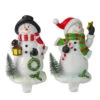 Northlight Set Of 2 Glittered Snowman Christmas Stocking Holders 5.75"