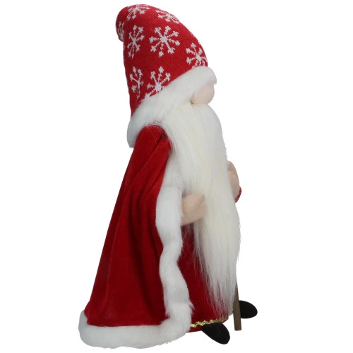 Northlight 14.5" Red And White Snowflakes Santa Gnome With Cape Christmas Figure 4 Northlight 14.5" Red And White Snowflakes Santa Gnome With Cape Christmas Figure - Image 4