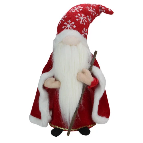Northlight 14.5" Red And White Snowflakes Santa Gnome With Cape Christmas Figure 1 Northlight 14.5" Red And White Snowflakes Santa Gnome With Cape Christmas Figure