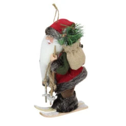 Northlight 9" Brown And Red Skiing Santa Claus With Gift Bag Christmas Figurine -Christmas Decoration Store northlight e76604 3 93965.1588415426