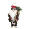 Northlight 9" Brown And Red Skiing Santa Claus With Gift Bag Christmas Figurine