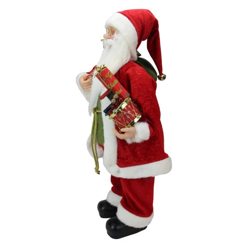 Northlight 24" Red And White Santa Claus With Presents And Drum Christmas Figure 2 Northlight 24" Red And White Santa Claus With Presents And Drum Christmas Figure - Image 2