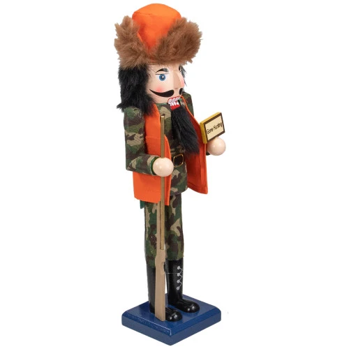 Northlight 15" Orange And Green "Gone Hunting" Christmas Nutcracker In Camouflage 3 Northlight 15" Orange And Green "Gone Hunting" Christmas Nutcracker In Camouflage - Image 3