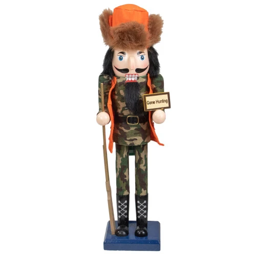 Northlight 15" Orange And Green "Gone Hunting" Christmas Nutcracker In Camouflage 1 Northlight 15" Orange And Green "Gone Hunting" Christmas Nutcracker In Camouflage