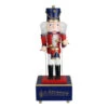 Northlight 12" Red And Navy Nutcracker Drummer Animated And Musical Christmas Figure