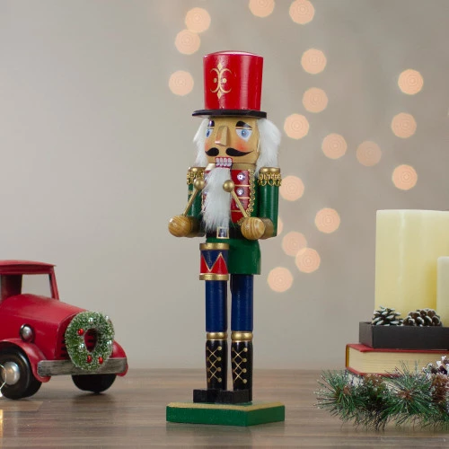 Northlight 14" Green And Red Traditional Standing Drummer Christmas Nutcracker 2 Northlight 14" Green And Red Traditional Standing Drummer Christmas Nutcracker - Image 2