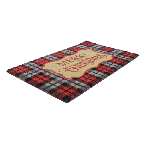 Northlight Red And Black Plaid "Merry Christmas" Rectangular Doormat 18" X 30" 5 Northlight Red And Black Plaid "Merry Christmas" Rectangular Doormat 18" X 30" - Image 5