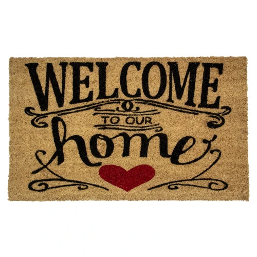 Northlight Natural Coir "Welcome To Our Home" Rectangular Doormat 18" X 30" 1 Northlight Natural Coir "Welcome To Our Home" Rectangular Doormat 18" X 30"