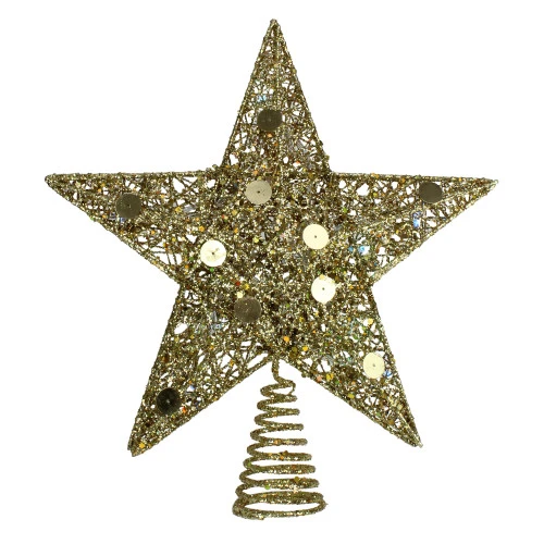 Northlight 11.5" Pre-Lit Gold Glittered Star Christmas Tree Topper - Multi Color Lights 1 Northlight 11.5" Pre-Lit Gold Glittered Star Christmas Tree Topper - Multi Color Lights