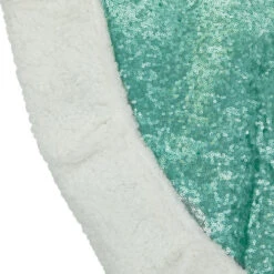 Northlight 47" Mint Green Sequins Christmas Tree Skirt With White High Pile Fleece Fur Trim -Christmas Decoration Store northlight hm14698 04 58144.1689863894