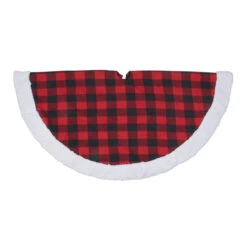 Northlight 56" Black And Red Buffalo Plaid Round Christmas Tree Skirt