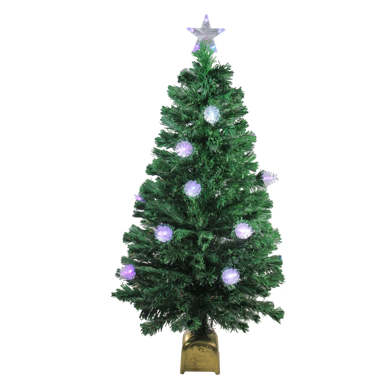 Northlight 4' Pre-Lit Medium Fiber Optic Pine Cone Artificial Christmas Tree - Multicolor LED Lights 1 Northlight 4' Pre-Lit Medium Fiber Optic Pine Cone Artificial Christmas Tree - Multicolor LED Lights
