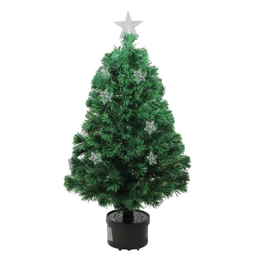 Northlight 4' Pre-Lit Potted Fiber Optic Artificial Christmas Tree With Stars - Multicolor Lights 1 Northlight 4' Pre-Lit Potted Fiber Optic Artificial Christmas Tree With Stars - Multicolor Lights