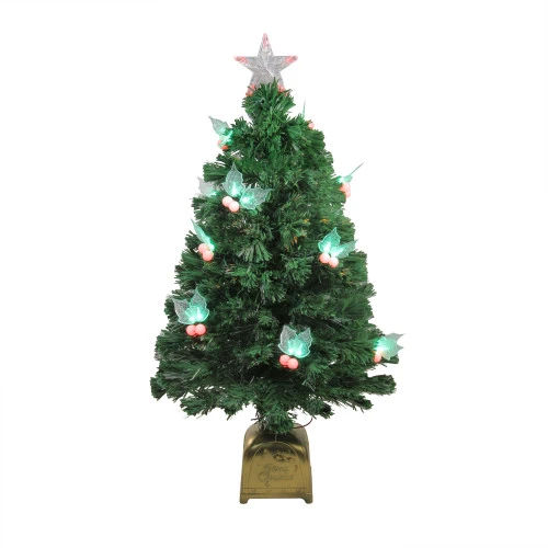 Northlight 3' Pre-Lit Medium Profile Holly Berries Artificial Christmas Tree - Multi-Color LED Lights 1 Northlight 3' Pre-Lit Medium Profile Holly Berries Artificial Christmas Tree - Multi-Color LED Lights