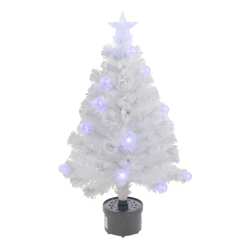 Northlight 3' Pre-Lit White Fiber Optic Artificial Christmas Tree, White Lights 1 Northlight 3' Pre-Lit White Fiber Optic Artificial Christmas Tree, White Lights