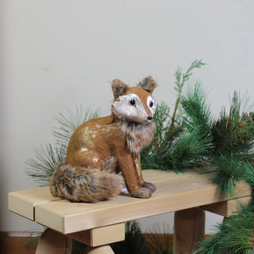 Northlight 10.25" Plush Brown Sitting Fox Figure Animal Decoration 3 Northlight 10.25" Plush Brown Sitting Fox Figure Animal Decoration - Image 3
