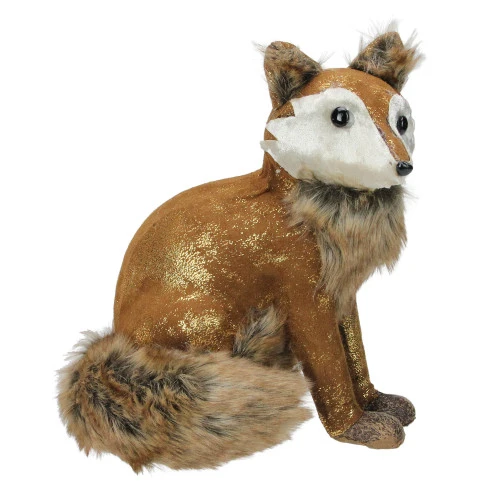 Northlight 10.25" Plush Brown Sitting Fox Figure Animal Decoration 1 Northlight 10.25" Plush Brown Sitting Fox Figure Animal Decoration
