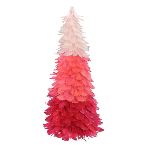 Northlight 18" Pink Ombre Feather Cone Christmas Tree - Unlit 1 Northlight 18" Pink Ombre Feather Cone Christmas Tree - Unlit