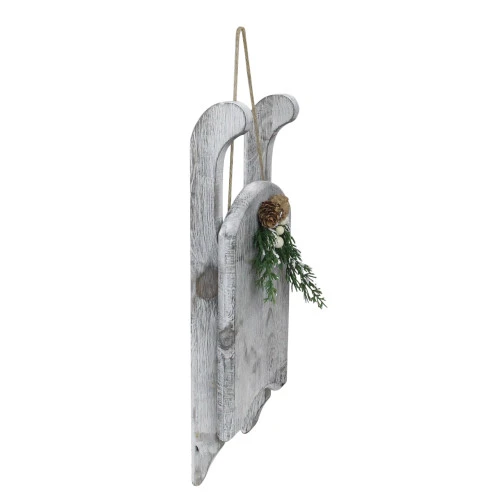 Northlight 15" Grey Distressed Finish Christmas Sled Wall Hanging 5 Northlight 15" Grey Distressed Finish Christmas Sled Wall Hanging - Image 5