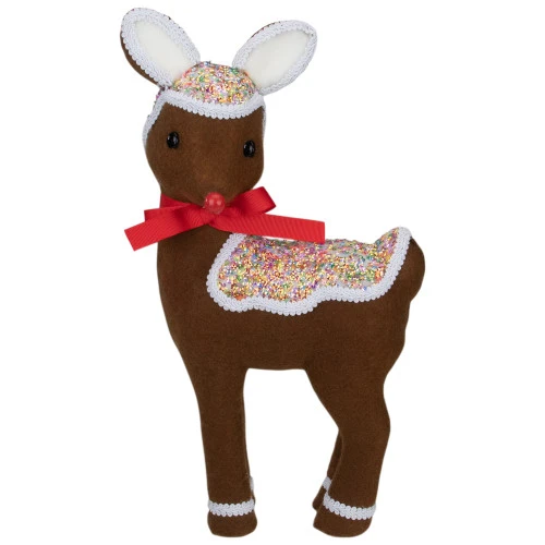 Northlight 13.75" Gingerbread Kisses Baby Reindeer With Red Nose Christmas Figure 1 Northlight 13.75" Gingerbread Kisses Baby Reindeer With Red Nose Christmas Figure