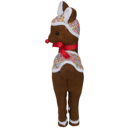 Northlight 13.75" Gingerbread Kisses Baby Reindeer With Red Nose Christmas Figure 3 Northlight 13.75" Gingerbread Kisses Baby Reindeer With Red Nose Christmas Figure - Image 3