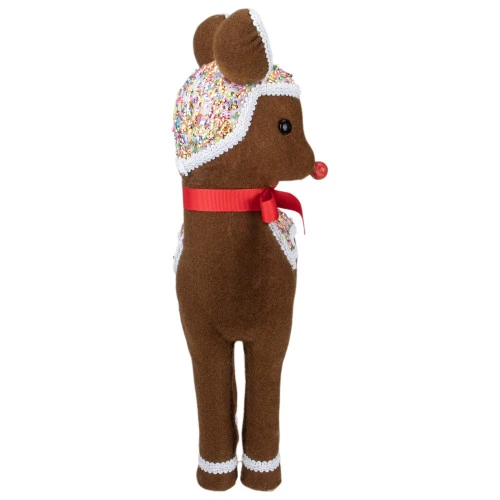 Northlight 13.75" Gingerbread Kisses Baby Reindeer With Red Nose Christmas Figure 5 Northlight 13.75" Gingerbread Kisses Baby Reindeer With Red Nose Christmas Figure - Image 5