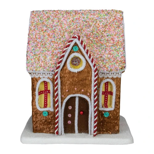 Northlight 14.5" Gingerbread Kisses Christmas Gingerbread House 1 Northlight 14.5" Gingerbread Kisses Christmas Gingerbread House