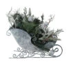 Northlight 9.5" Gray And Green Frosted Christmas Pinecone, Bell And Foliage Filled Tabletop Sleigh
