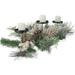 Northlight 24" Long Needle Pine And Berries Christmas Candle Holder -Christmas Decoration Store northlight kji28176 3 59021.1664726381