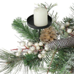 Northlight 24" Long Needle Pine And Berries Christmas Candle Holder -Christmas Decoration Store northlight kji28176 4 42596.1664726381