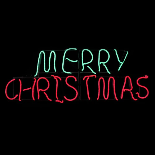 Northlight 29" Neon Style LED Lighted Multi-Function "Merry Christmas" Window Silhouette Decoration 2 Northlight 29" Neon Style LED Lighted Multi-Function "Merry Christmas" Window Silhouette Decoration - Image 2