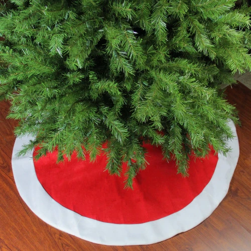Northlight 48" Red And White Traditional Christmas Tree Skirt With Border 2 Northlight 48" Red And White Traditional Christmas Tree Skirt With Border - Image 2