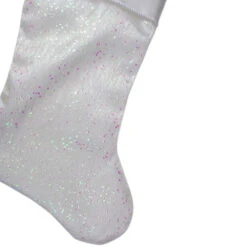 Northlight 22.25" White With Pink Iridescent Glitter Christmas Stocking With Satin Cuff 7 Northlight 22.25" White With Pink Iridescent Glitter Christmas Stocking With Satin Cuff -Christmas Decoration Store northlight l27887 3 24563.1588358754