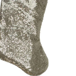 Northlight 22" Golden Metallic Sequined Christmas Stocking With Satin Cuff -Christmas Decoration Store northlight l27891 2 41406.1665610425