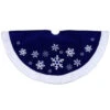 Northlight 48" Blue Velveteen Snowflake Christmas Tree Skirt With Faux Fur Trim