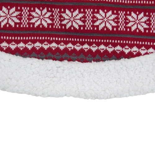 Northlight 48" Red And White Knitted Snowflake Lodge Christmas Tree Skirt 3 Northlight 48" Red And White Knitted Snowflake Lodge Christmas Tree Skirt - Image 3